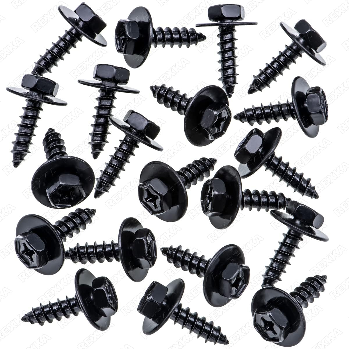 Rexka 20pcs Bumper Cover Splash Shield Screw Bolt Compatible with Toyota Lexus 90159-60477 V1259-DP01-E-220