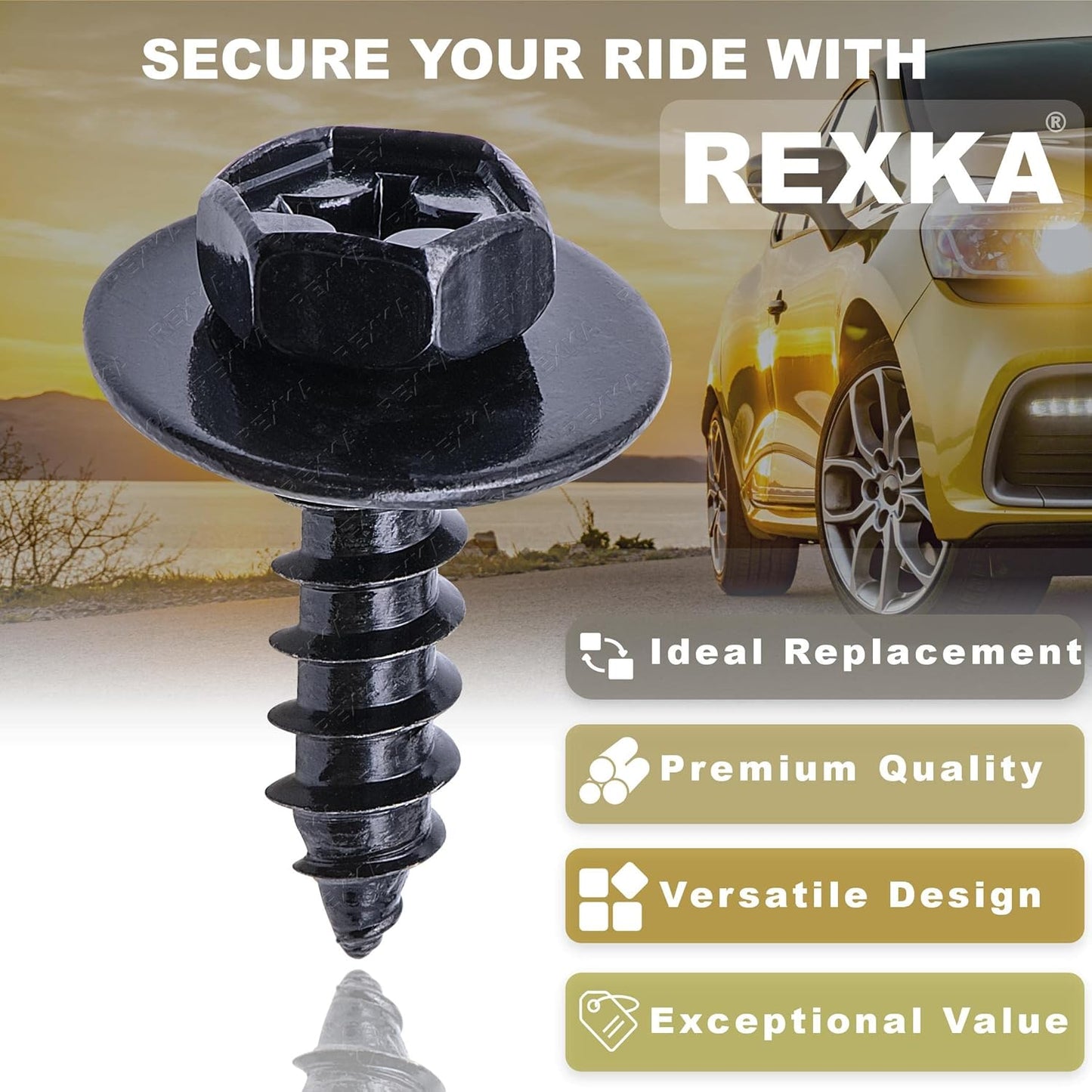 Rexka 20pcs Bumper Cover Splash Shield Screw Bolt Compatible with Toyota Lexus 90159-60477 V1259-DP01-E-220