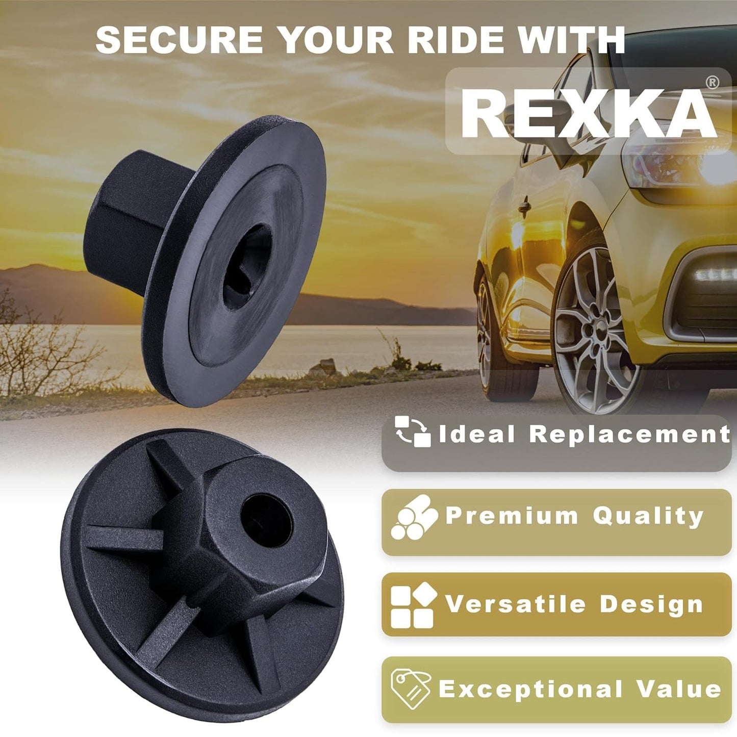 Rexka 30pcs Fender Liner Splash Shield Under Cover Nut for Audi Volkswagon Porsche N90757901 N90352101 V1259-DP01-E-226