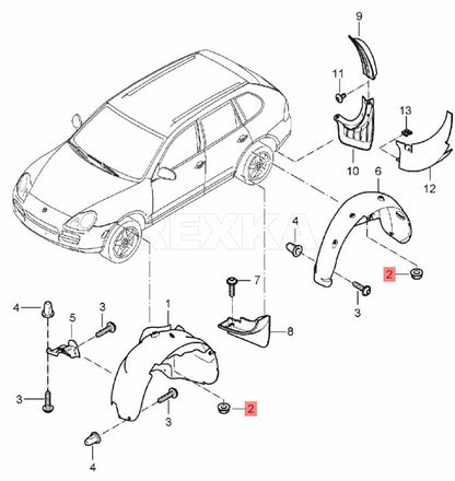 Rexka 30pcs Fender Liner Splash Shield Under Cover Nut for Audi Volkswagon Porsche N90757901 N90352101 V1259-DP01-E-226