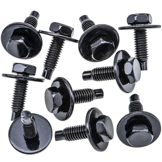 Rexka 10pcs M6-1.0 X 20mm Hex Head Sems Bolt W/Dog Point for Nissan Infiniti 08146-6162H - Multipurpose - V1259-DP01-E-240