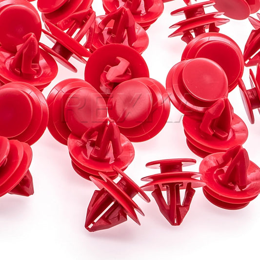 Rexka 20pcs Upper Quarter Trim Lower Overhead Console Clip Red Nylon 90467-09240 for Toyota Lexus Tacoma V1259-DP01-E-268