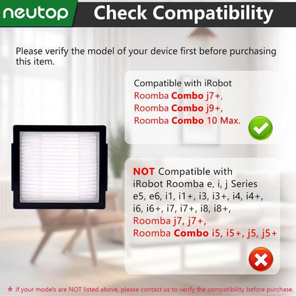 ilter Compatible with iRobot Roomba Combo j7+, Combo j9+, 10 Max, Robotic Vacuum and Mop Replacement ilter V1259-DP01-E-284