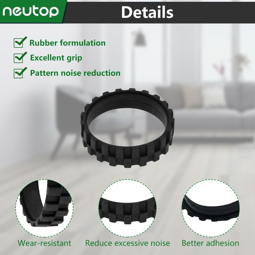 Replacement Rubber Wheel Tires Compatible with iRobot Roomba 500, 600, 700, 800, 900, e, i, j & S Series V1259-DP01-E-288