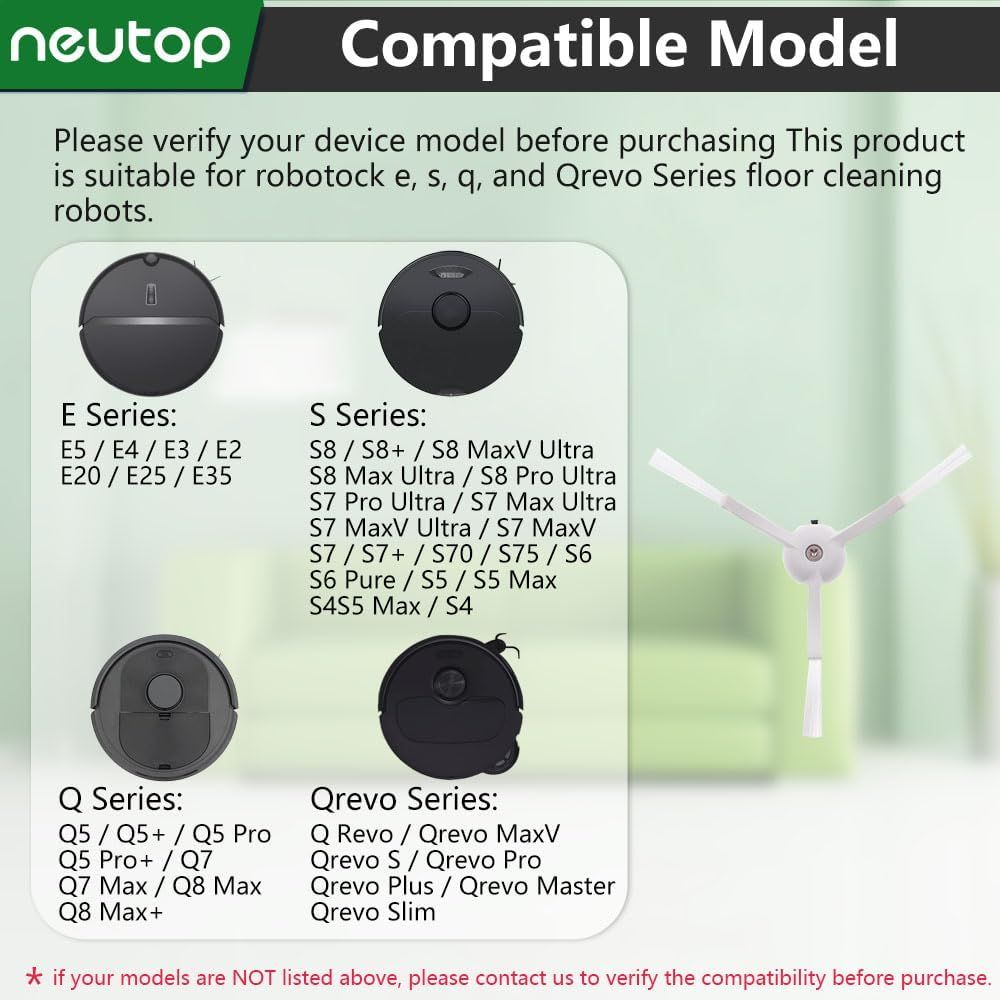Replacement Side Brush, Compatible with S8, S8+ Pro Ultra, Q Revo, Q5, Q7, Q8 Max, S7 Max Ultra, S7 MaxV, S6, V1259-DP01-E-290