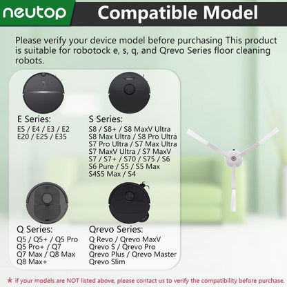 Replacement Side Brush, Compatible with S8, S8+ Pro Ultra, Q Revo, Q5, Q7, Q8 Max, S7 Max Ultra, S7 MaxV, S6, V1259-DP01-E-290