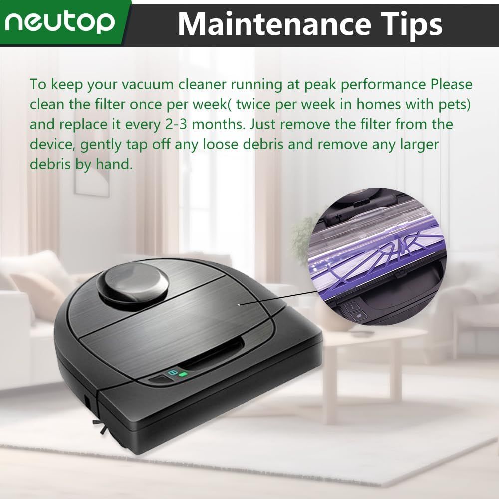 Replacement ilters Compatible with Neato Connected D3 D4 D Series D75 D80 D85 and Botvac Series 65 70e 75 80 V1259-DP01-E-292