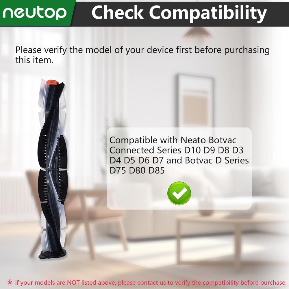 Replacement Brush Compatible with Neato Botvac Connected Series D10 D9 D8 D3 D4 D5 D6 D7 and Botvac D Series V1259-DP01-E-305