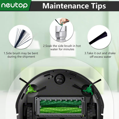 Edge-Sweeping Brush Side Brush Compatible with iRobot Roomba Max 707 Combo/Max 705 Combo, Robot Vacuums, V1259-DP01-E-306