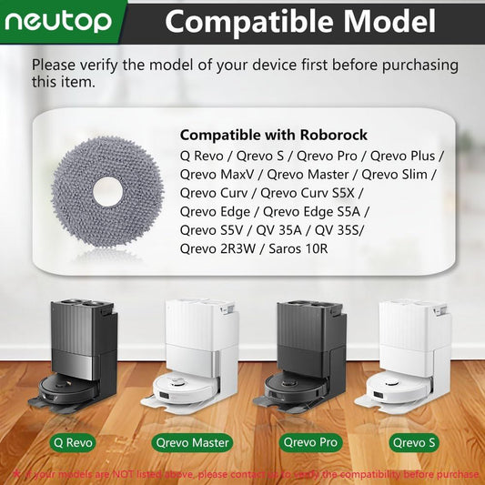 Replacement Mopping Pads Compatible with Q Revo, Qrevo MaxV/S/Pro/Master/Slim/Edge/Curv/S5V/2R3W, QV 35A, QV V1259-DP01-E-308