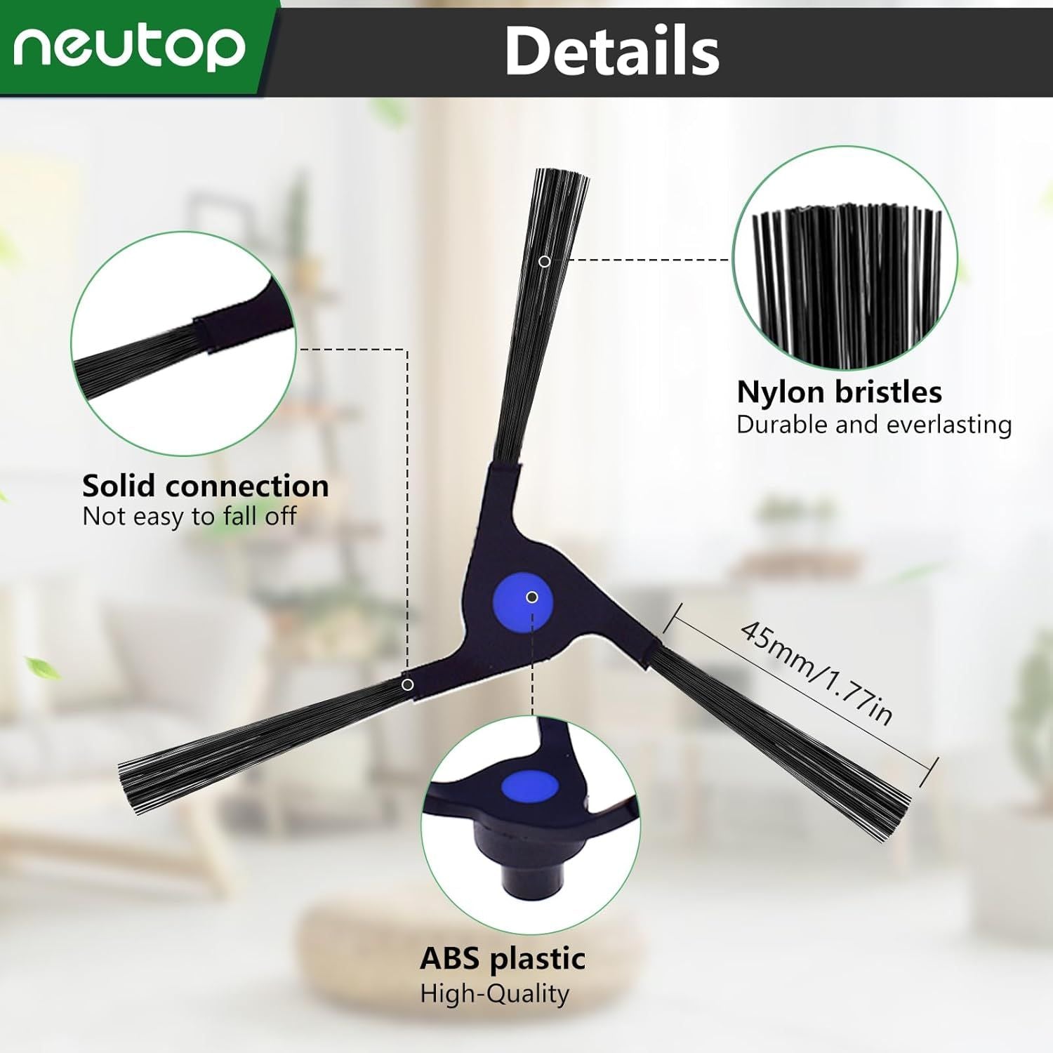 Replacement Side Brushes Compatible with Ecovacs Deebot X2 Omni / X2 Combo / X2 Pro, Robot Vacuum Cleaners V1259-DP01-E-309