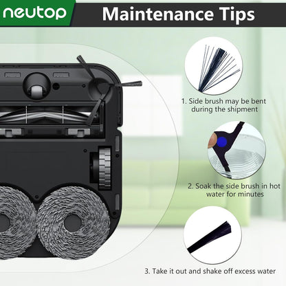 Replacement Side Brushes Compatible with Ecovacs Deebot X2 Omni / X2 Combo / X2 Pro, Robot Vacuum Cleaners V1259-DP01-E-309