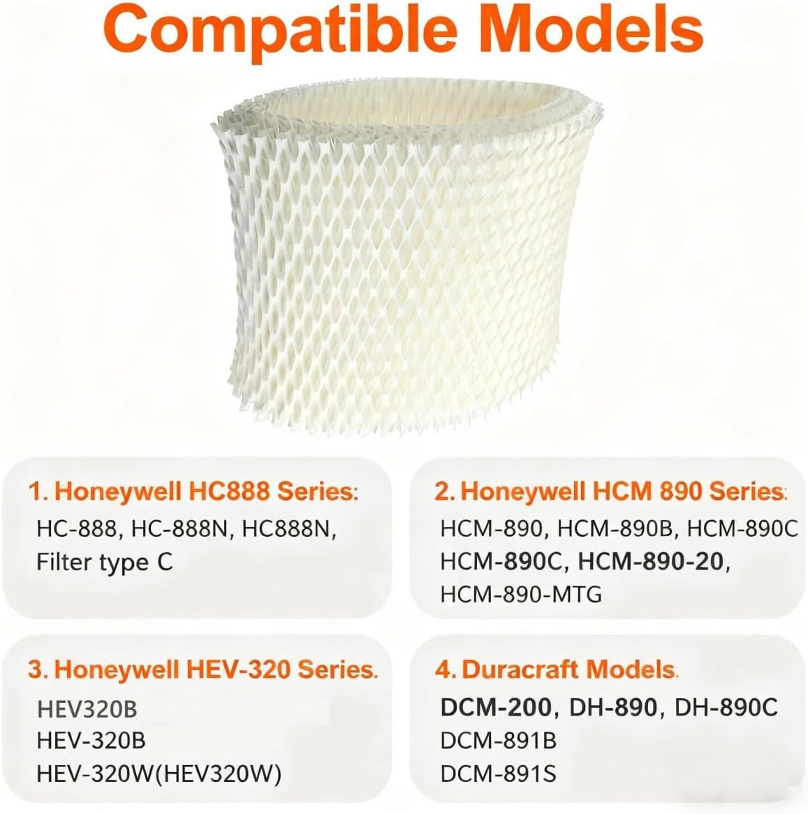 Humidiier ilter C Compatible with Honeywell HC-888N, HC-888, Wicking ilters Replacement Pack o 2 V1259-DP01-E-318