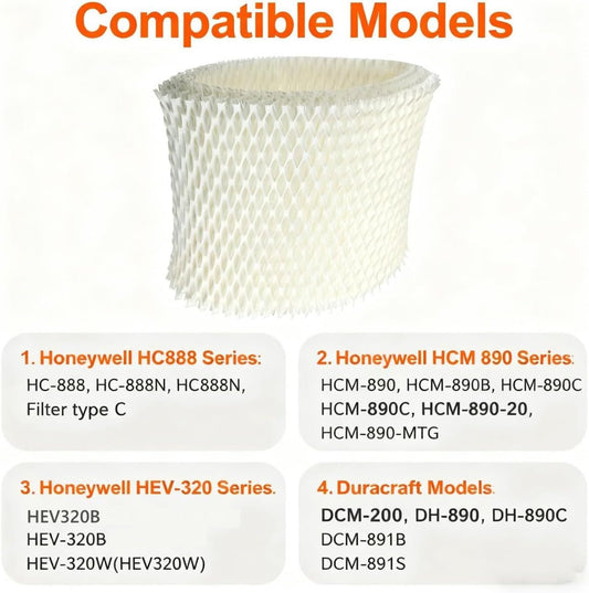 Humidiier ilter C Compatible with Honeywell HC-888N, HC-888, Wicking ilters Replacement Pack o 2 V1259-DP01-E-318