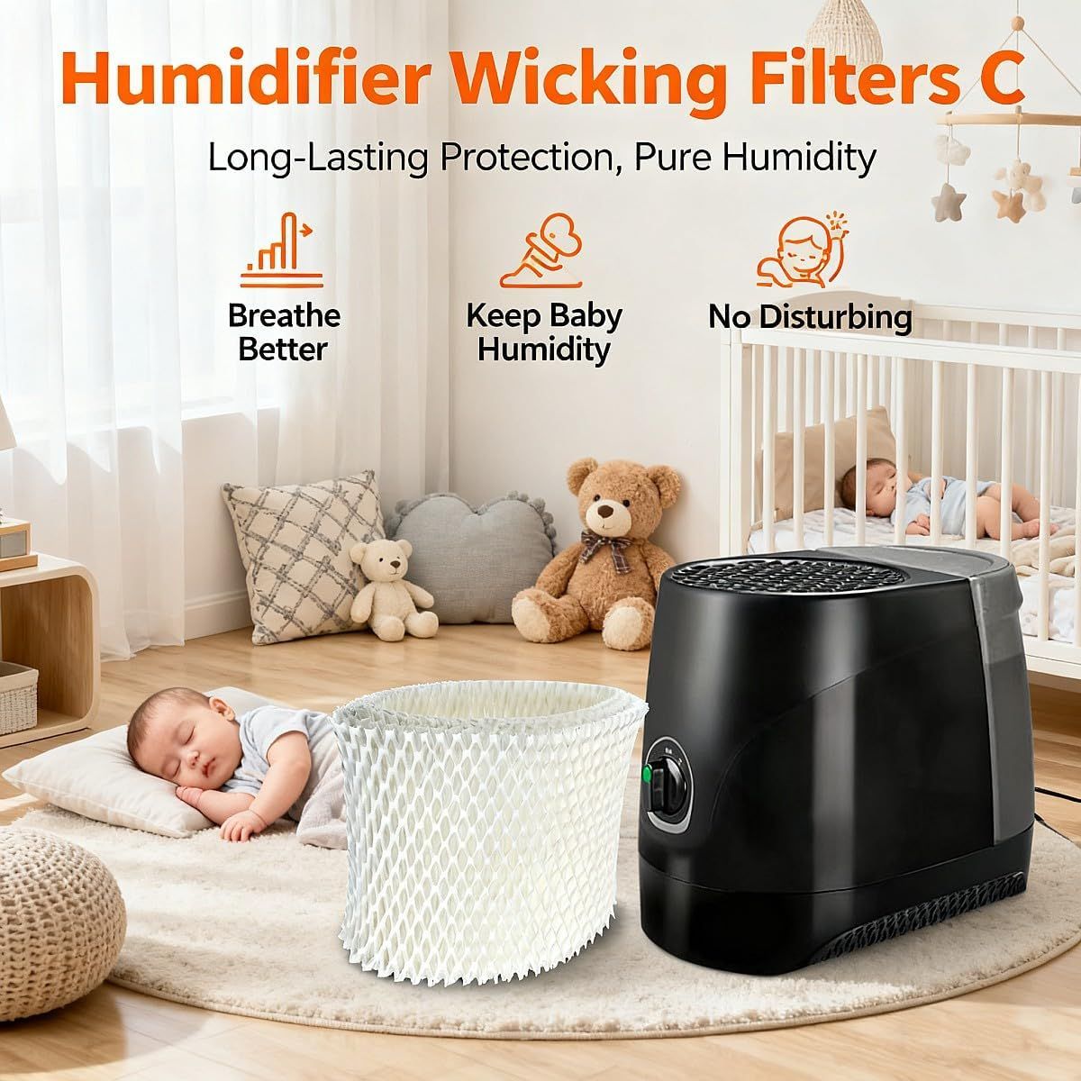 Humidiier ilter C Compatible with Honeywell HC-888N, HC-888, Wicking ilters Replacement Pack o 2 V1259-DP01-E-318