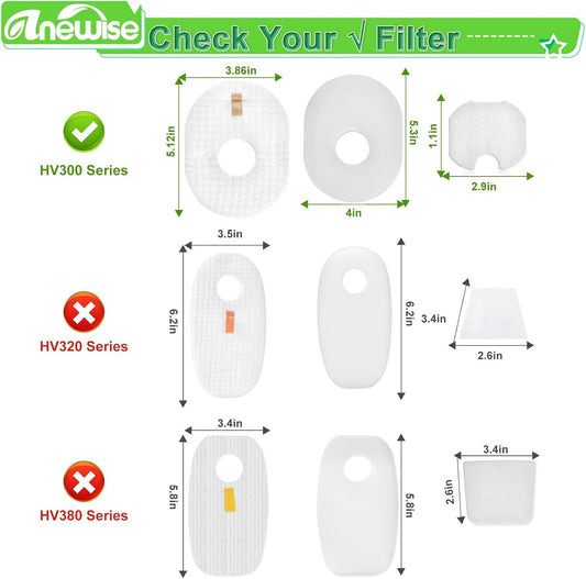 4 Pack ilter Replacement or Shark Rocket HV301, HV302, HV30126, HV300, HV305, HV292, HV307Q, QS301Q, HV310, V1259-DP01-E-327