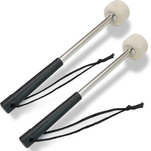 Biaungdo 2 Pack Drum Mallet, 32cm/12.6" Wool Felt Drum Stick, Bass Drum Mallet Drum Stick, Anti-slip Bass V1259-DP01-E-33