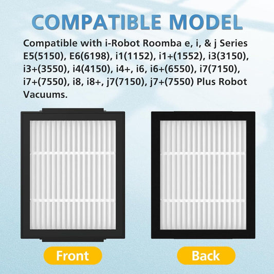 ilter Replacement or iRobot Roomba e, i and j Series i7 i7+/plus i3 i3+ E5 E6 E7 i4 i6 i6+ i8 i8+ Robot V1259-DP01-E-337