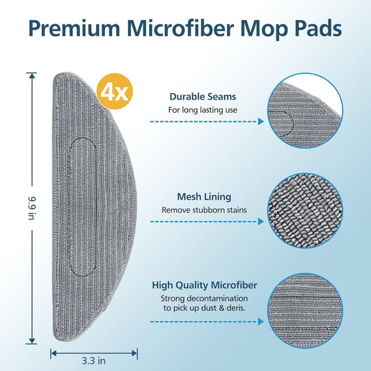 4 Pack Replacement Mop Pad Compatible with iRobot Roomba Combo i5+/ i5/ j5+/ j5 Robot Vacuum and Mop, V1259-DP01-E-341