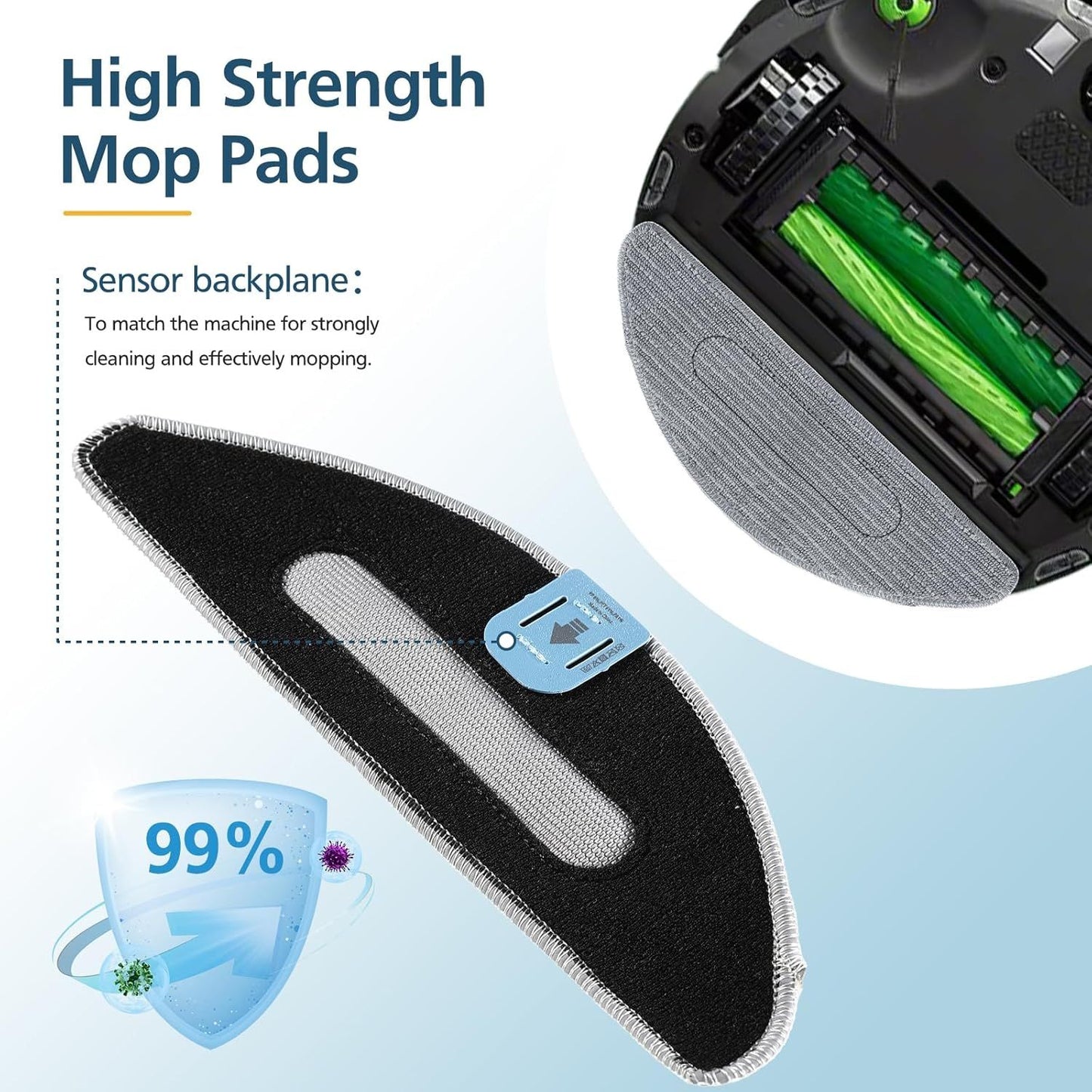 4 Pack Replacement Mop Pad Compatible with iRobot Roomba Combo i5+/ i5/ j5+/ j5 Robot Vacuum and Mop, V1259-DP01-E-341