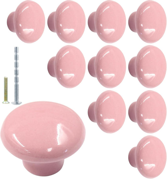 Biaungdo 10 Pack Ceramic Door Knobs, Retro Ceramic Dresser Knobs, Round Cabinet Knobs, Decorative Drawer V1259-DP01-E-36
