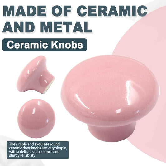 Biaungdo 10 Pack Ceramic Door Knobs, Retro Ceramic Dresser Knobs, Round Cabinet Knobs, Decorative Drawer V1259-DP01-E-36