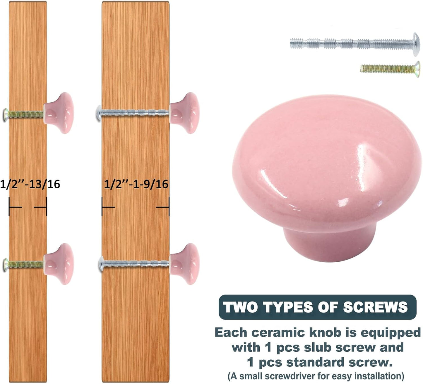 Biaungdo 10 Pack Ceramic Door Knobs, Retro Ceramic Dresser Knobs, Round Cabinet Knobs, Decorative Drawer V1259-DP01-E-36