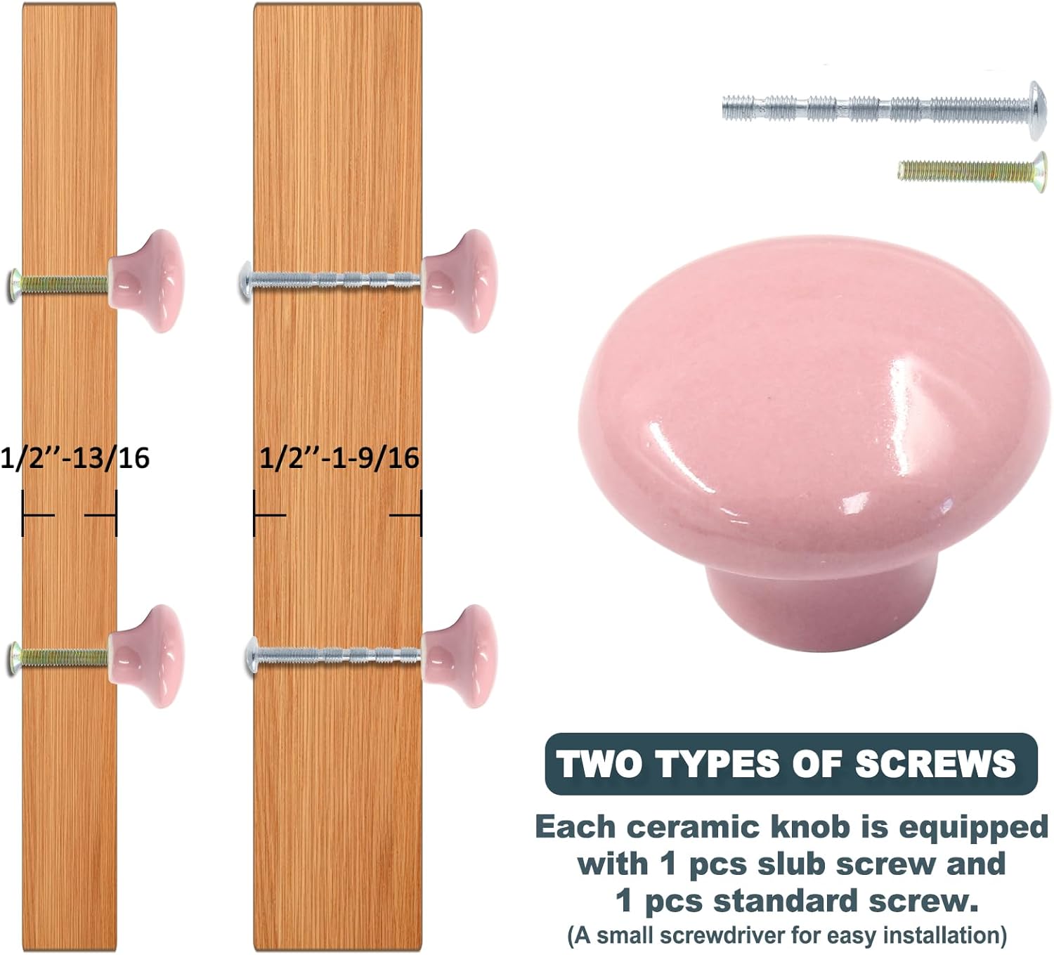 Biaungdo 10 Pack Ceramic Door Knobs, Retro Ceramic Dresser Knobs, Round Cabinet Knobs, Decorative Drawer V1259-DP01-E-36