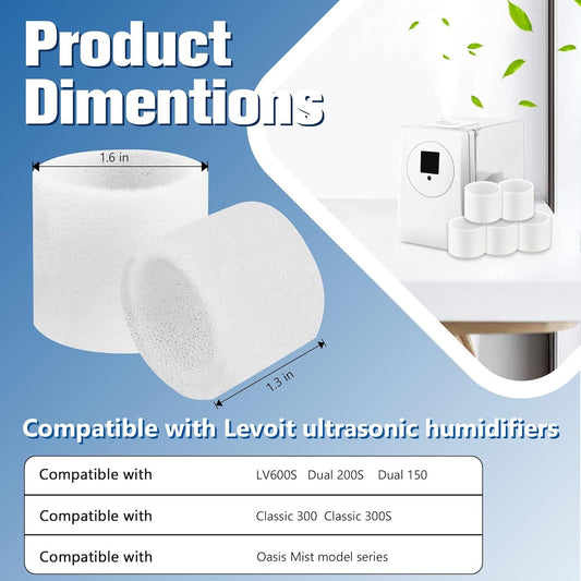 Top ill Humidiier Replacement ilters or LEVOIT Classic160, Dual150, Dual200S, Classic300(S), LV600S, V1259-DP01-E-375