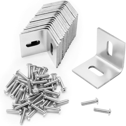 Biaungdo 20 Pcs Heavy Duty Table Top Fasteners, Silver Z Clips Fastener Connector, Adjustable Corner Braces V1259-DP01-E-39