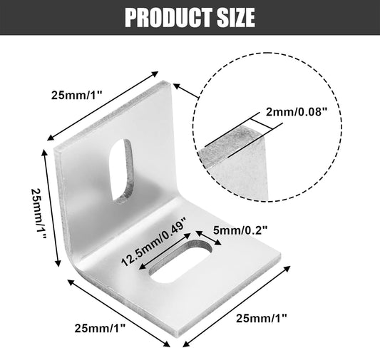 Biaungdo 20 Pcs Heavy Duty Table Top Fasteners, Silver Z Clips Fastener Connector, Adjustable Corner Braces V1259-DP01-E-39