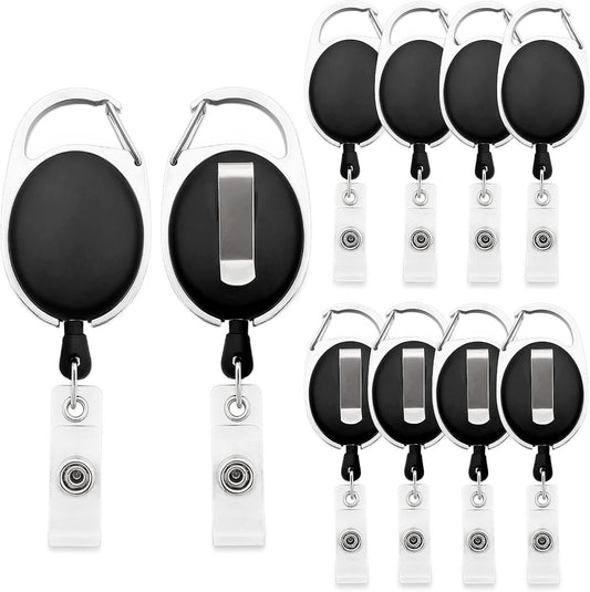 10Pcs Retractable ID Badge Holders ID Badge Reels with Belt Clip Retractable Badge Holders or Oice Worker V1259-DP01-E-390