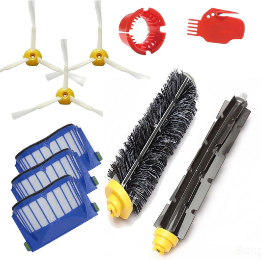 Replacement Parts Kit Bristle lexible Beater Brush & Aero Vac ilter & Side Brush Compatible with iRobot V1259-DP01-E-391