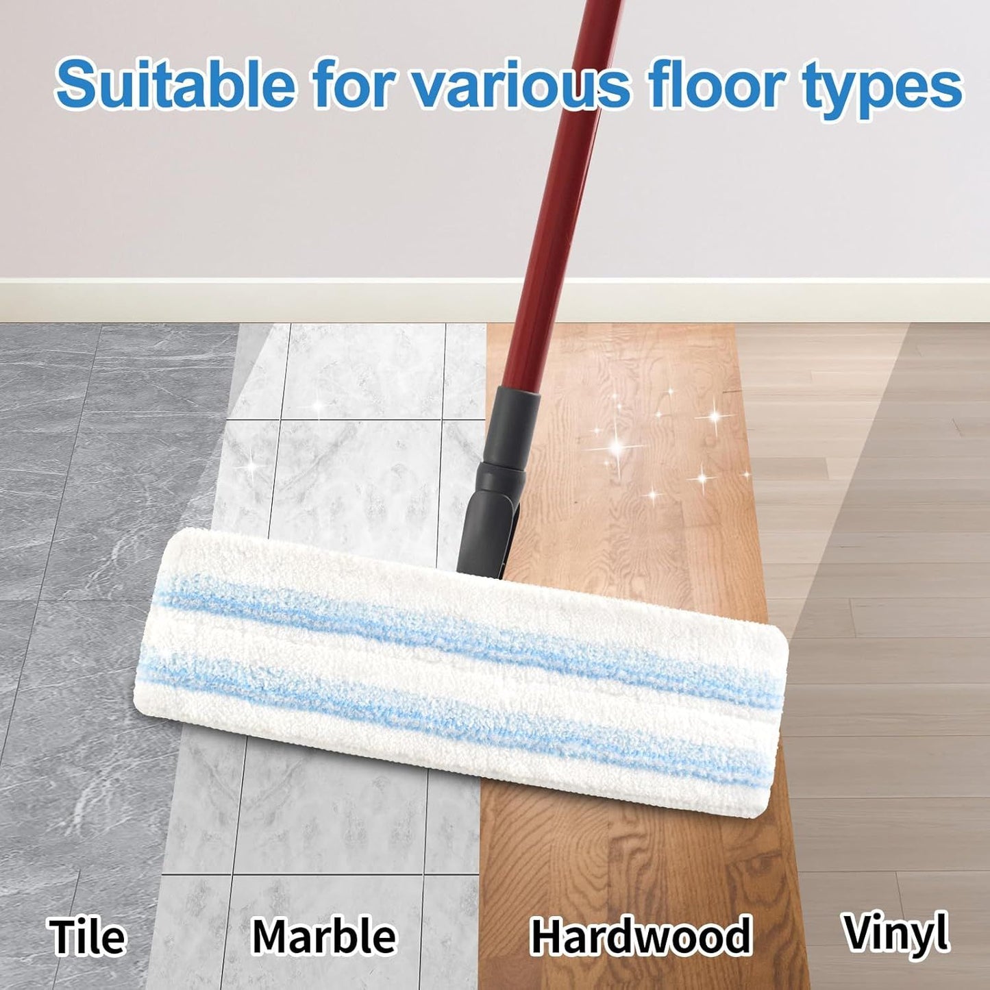 Mop Pads Replacements Compatible with O Cedar H2prO lat Mop System Microiber Mop Replacement Heads or V1259-DP01-E-393