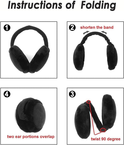 Premium Earmus or Women Winter oldable & Adjustable Ear Warmers Thermal Ear Covers V1259-DP01-E-413