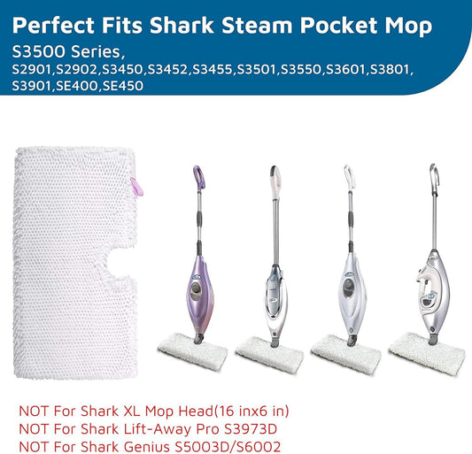 Steam Pocket Mop Replacement Pads or Shark S3500 Series S3501 S3601 S3550 S3901 SE450 S3801CO S3601D S2901 V1259-DP01-E-417