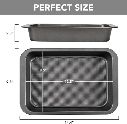 Cake Pan, Nonstick Baking Pan or Cake, Bread, Brownie or Lasagna, Heavy Duty Baking Dish with Diamond Texture V1259-DP01-E-424