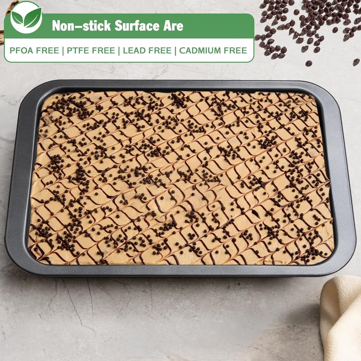 Cake Pan, Nonstick Baking Pan or Cake, Bread, Brownie or Lasagna, Heavy Duty Baking Dish with Diamond Texture V1259-DP01-E-424