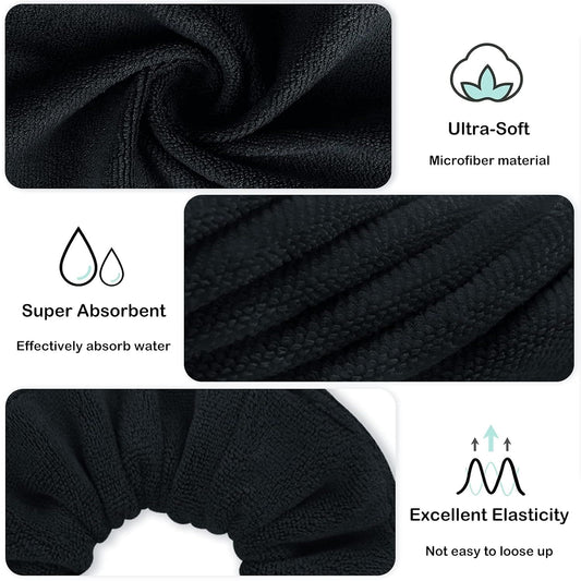 Super Towel Scrunchies or Drying Hair, Absorbent and Sot Microiber or rizz ree, Large Thick Ponytail Holder V1259-DP01-E-429