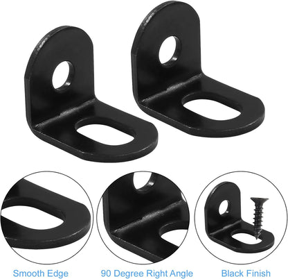 Biaungdo 15 Pcs 18x18x21mm/0.7"x0.7"x0.83" Adjustable Right Angle Brackets L-Shape Corner Brace Support Black V1259-DP01-E-43