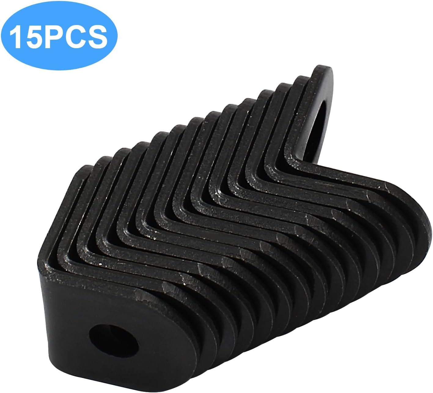 Biaungdo 15 Pcs 18x18x21mm/0.7"x0.7"x0.83" Adjustable Right Angle Brackets L-Shape Corner Brace Support Black V1259-DP01-E-43