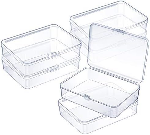 6 Pieces Mini Plastic Clear Beads Storage Containers Box or Collecting Small Items, Beads, Jewelry, Business V1259-DP01-E-432