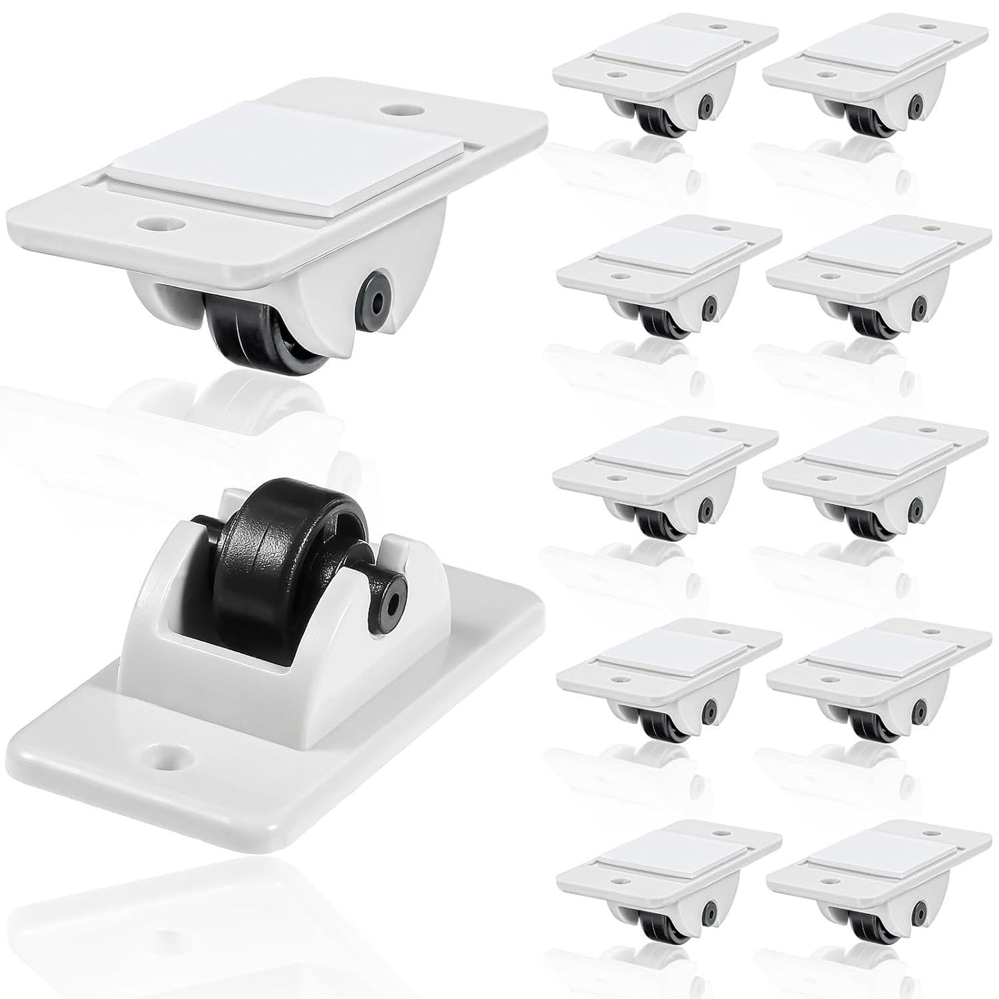 24 Pcs Sel-Adhesive ixed Casters - Caster Wheels or urniture, Cart, Storage Bins & DIY Toy Boxes, No-Drill V1259-DP01-E-445