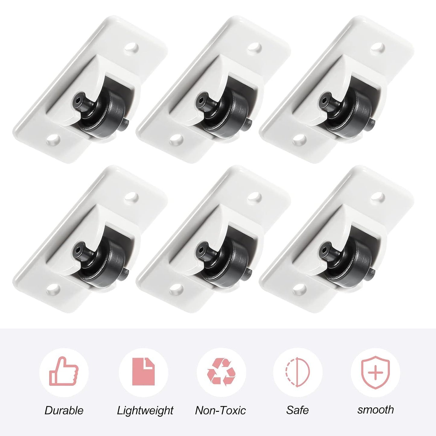 24 Pcs Sel-Adhesive ixed Casters - Caster Wheels or urniture, Cart, Storage Bins & DIY Toy Boxes, No-Drill V1259-DP01-E-445