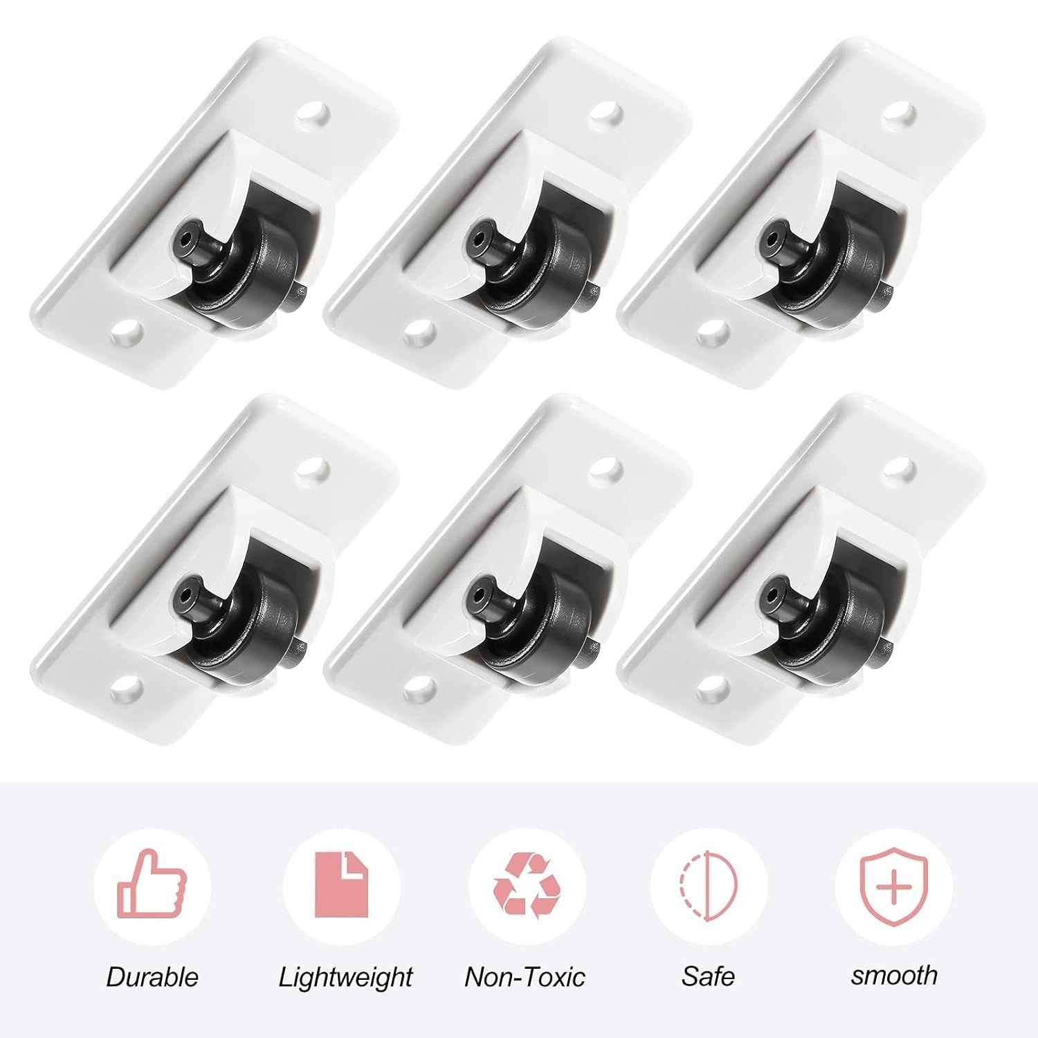 24 Pcs Sel-Adhesive ixed Casters - Caster Wheels or urniture, Cart, Storage Bins & DIY Toy Boxes, No-Drill V1259-DP01-E-445