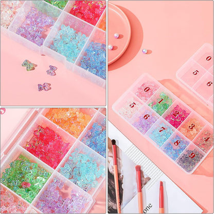 2 Pieces Nail Tip Box Empty alse Nail Tips Organizer Box with 10 Number Spaces Storage Case Container Nails V1259-DP01-E-449
