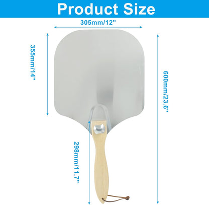 Biaungdo 12 Inch Aluminum Metal Pizza Peel, Pizza Spatula Paddle with Foldable Wood Handle for Oven V1259-DP01-E-45