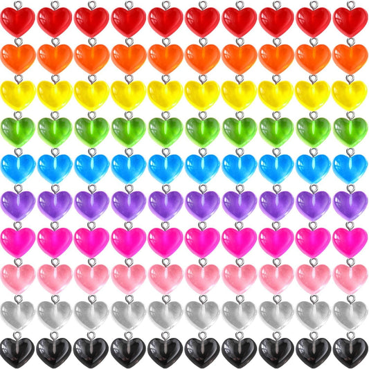 Heart Charms Pendant Colorul Love Heart Candy Keychains Charm Necklace Earring Pendant or DIY Jewelry Crats V1259-DP01-E-450