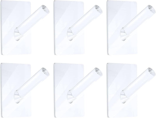 6 Pieces Clear Acrylic Hat Hooks or Wall Heavy Duty Wall Mounted Coat Clothes Towels Hook Sel Adhesive V1259-DP01-E-454