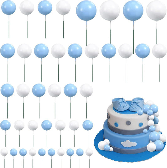 66 Pcs Ball Cake Topper Decorations Mini Balloon Sticks DIY Cake Picks Insert oam Balls or Graduation Wedding V1259-DP01-E-465
